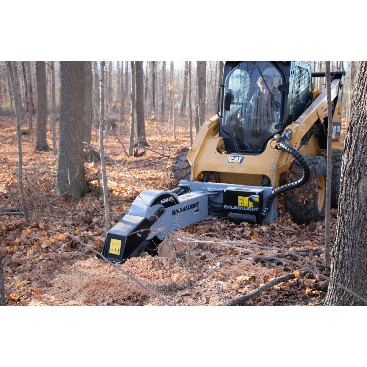 Baumalight S22 Stump Grinder with 12V Swing for Skid Steers - BML-S22-S450-AUX