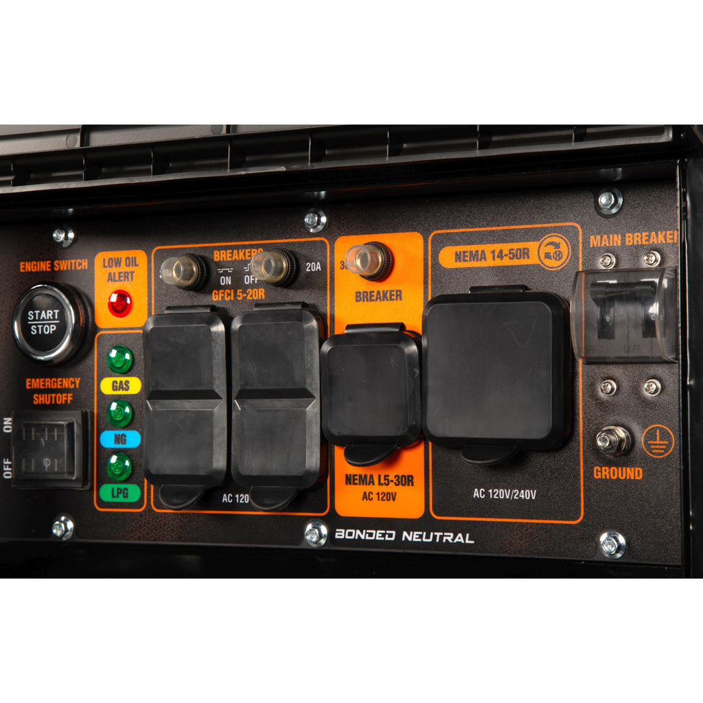 WEN TF1500XR 15,000-Watt Weatherproof Portable Generator for Home Backup, 120V/240V, Tri-Fuel with Cyclone Shield Weatherproofing Technology, 550cc Engine, Remote Electric Start, Wheel Kit, and CO Watchdog, Gas, Propane, and Natural Gas Powered - TF1500XR