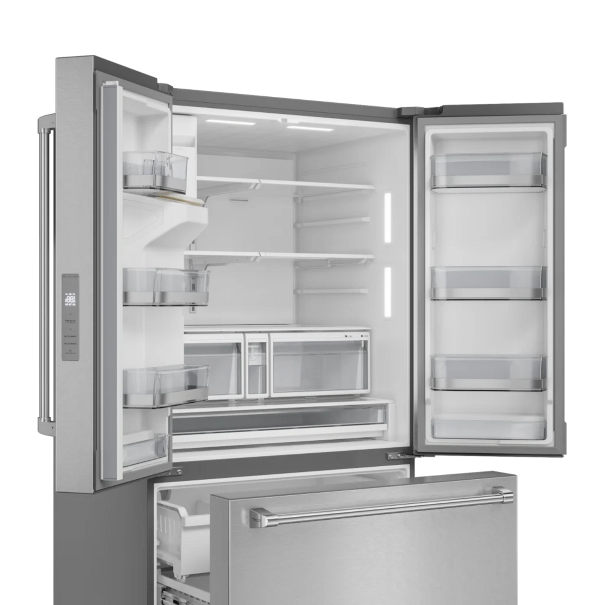 Thor Kitchen 36 Inch Professional French Door Refrigerator with Ice and Water Dispenser – Model - TRF3628FFD