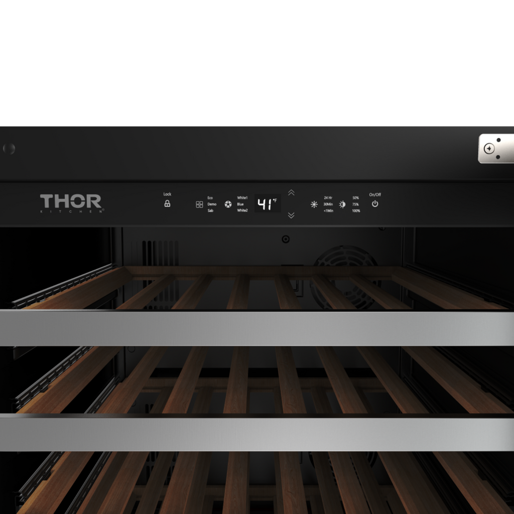 Thor Kitchen 24-Inch Single Zone Wine Cooler, 46 Wine Bottle Capacity – TWC24US