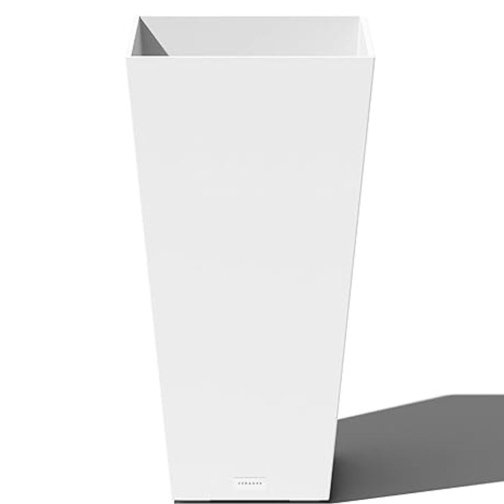 Tall Tapered White Planter