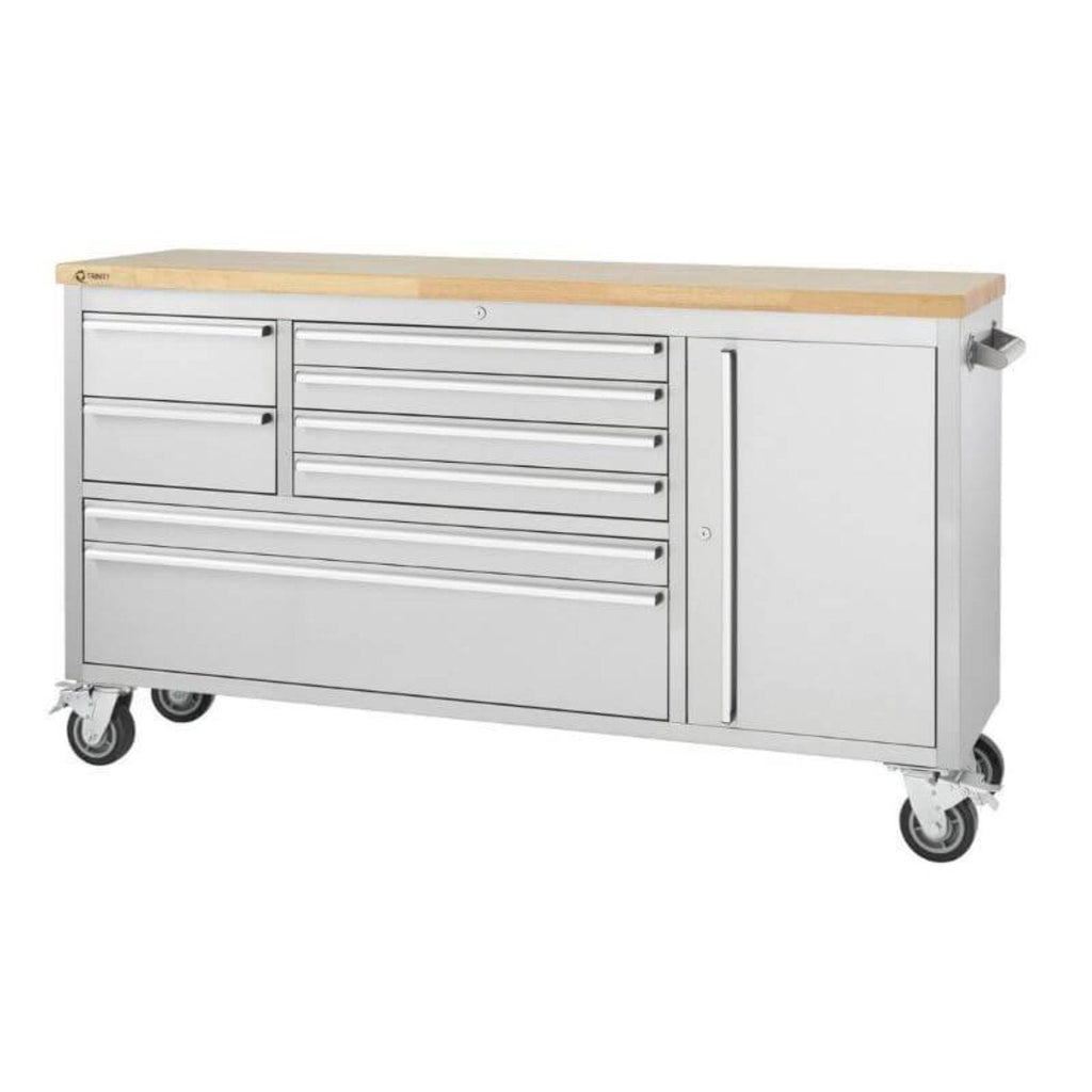Trinity TLS-4813 (66x19) Stainless Steel Rolling Workbench - TLS-4813