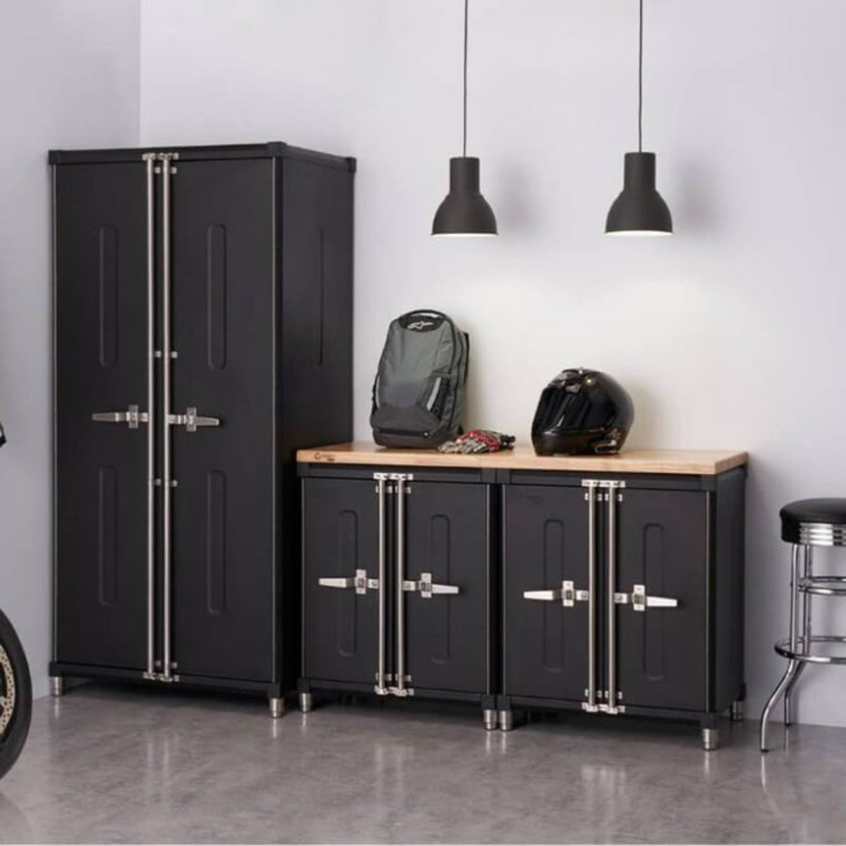 Trinity TSNPBK-0615 (4-Piece) PRO Garage Cabinet Set | Black - TSNPBK-0615