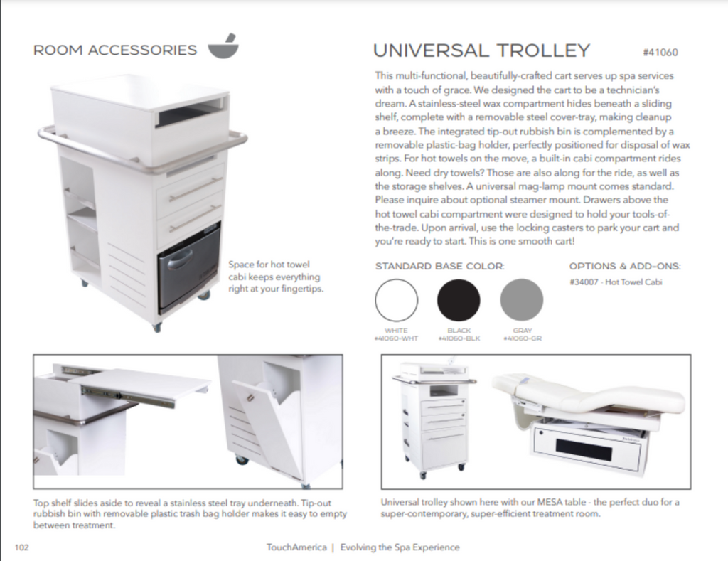 Touch America UNIVERSAL SPA TROLLEY  - 41060-LQ-65-WHT
