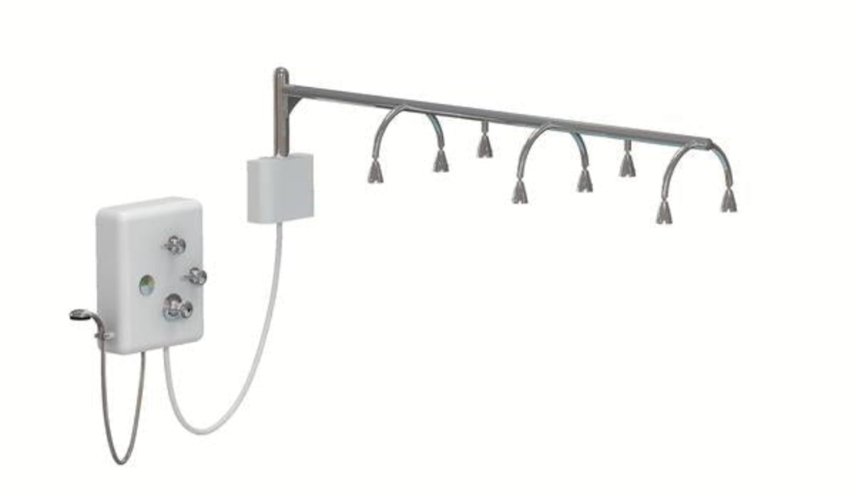 Touch America Stationary Neptune Wet Table and 8-Head Vichy Shower Deluxe Package(82030) - 82030+22003-0100