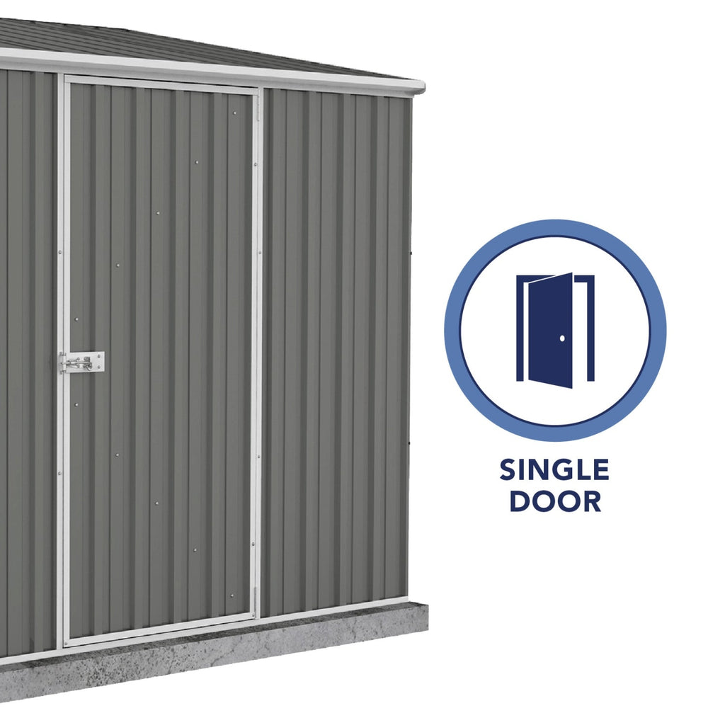 Palram  Absco | 7.5x5x7 ft Single Door Space Saver Metal Garden Shed - Woodland Gray - AB1108