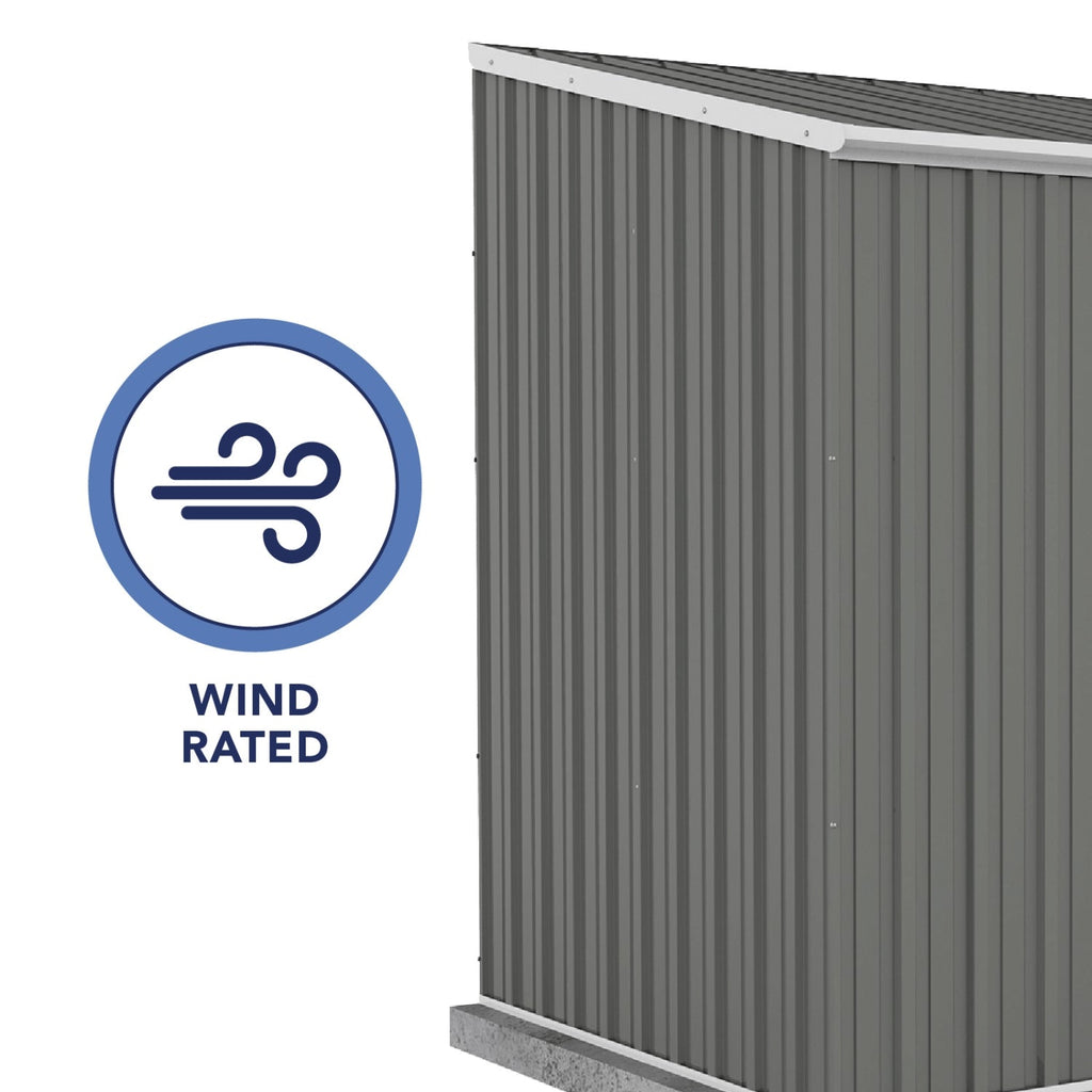 Palram  Absco | 7.5x5x7 ft Single Door Space Saver Metal Garden Shed - Woodland Gray - AB1108