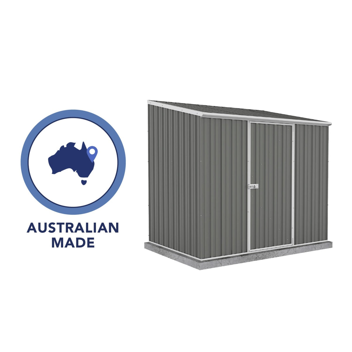 Palram  Absco | 7.5x5x7 ft Single Door Space Saver Metal Garden Shed - Woodland Gray - AB1108