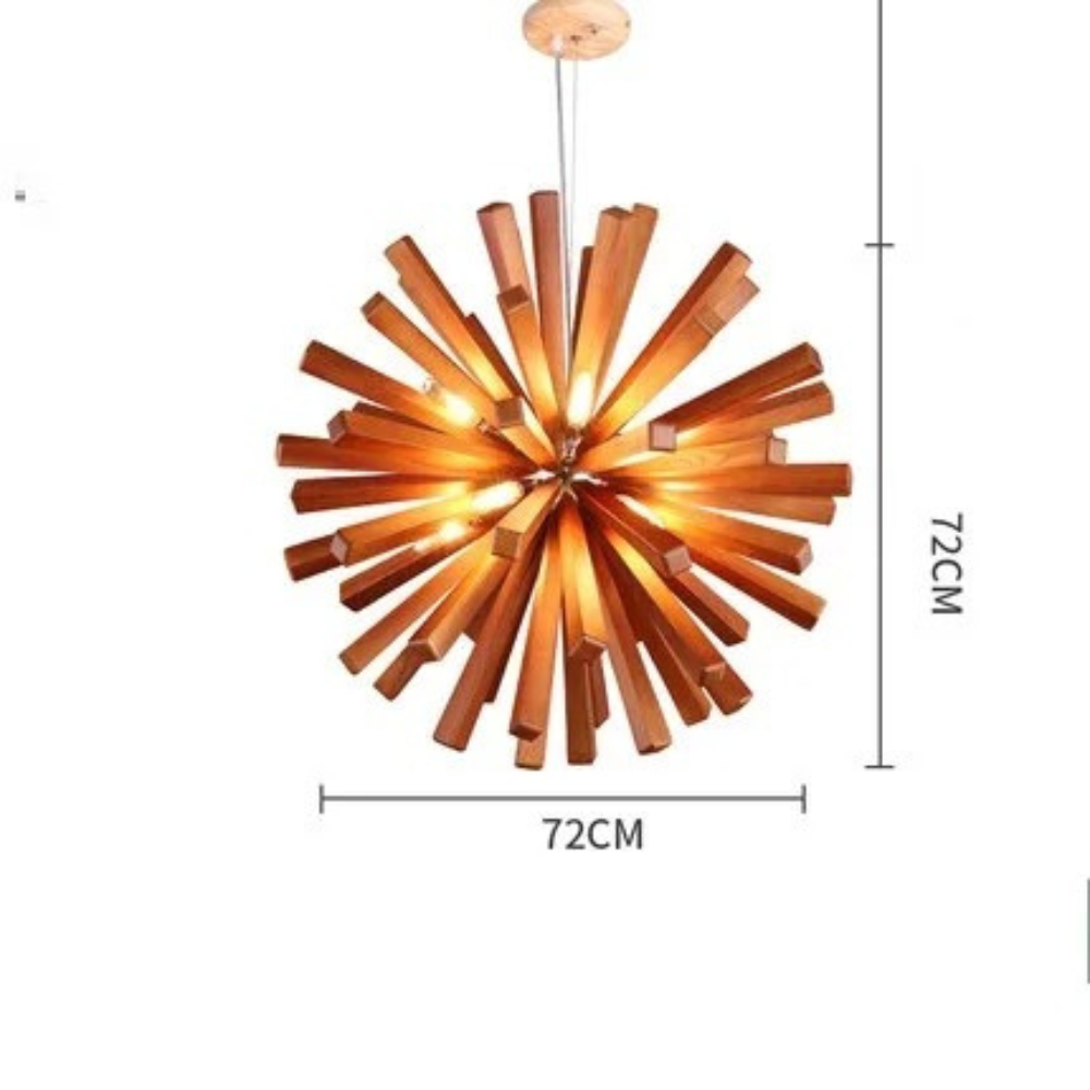 Woodburst Chandelier Light