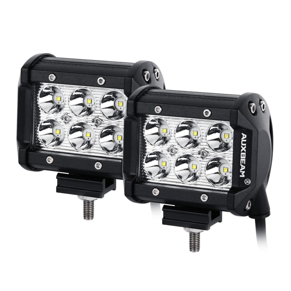 Auxbeam 7" LED Halo Headlights+5D-PRO 52" Straight LED Light Bar+Windshield Mounting Brackets 18W Pod Lights Set for Jeep Wrangler TJ - GP00007757