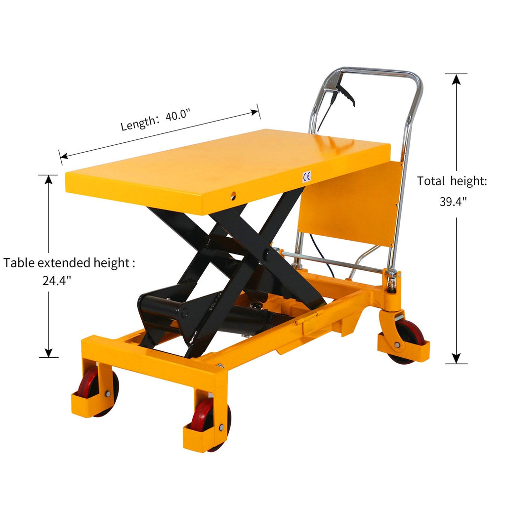 Apollolift Single Scissor Lift Table 2200lbs. 39.4" lifting height - A-2014