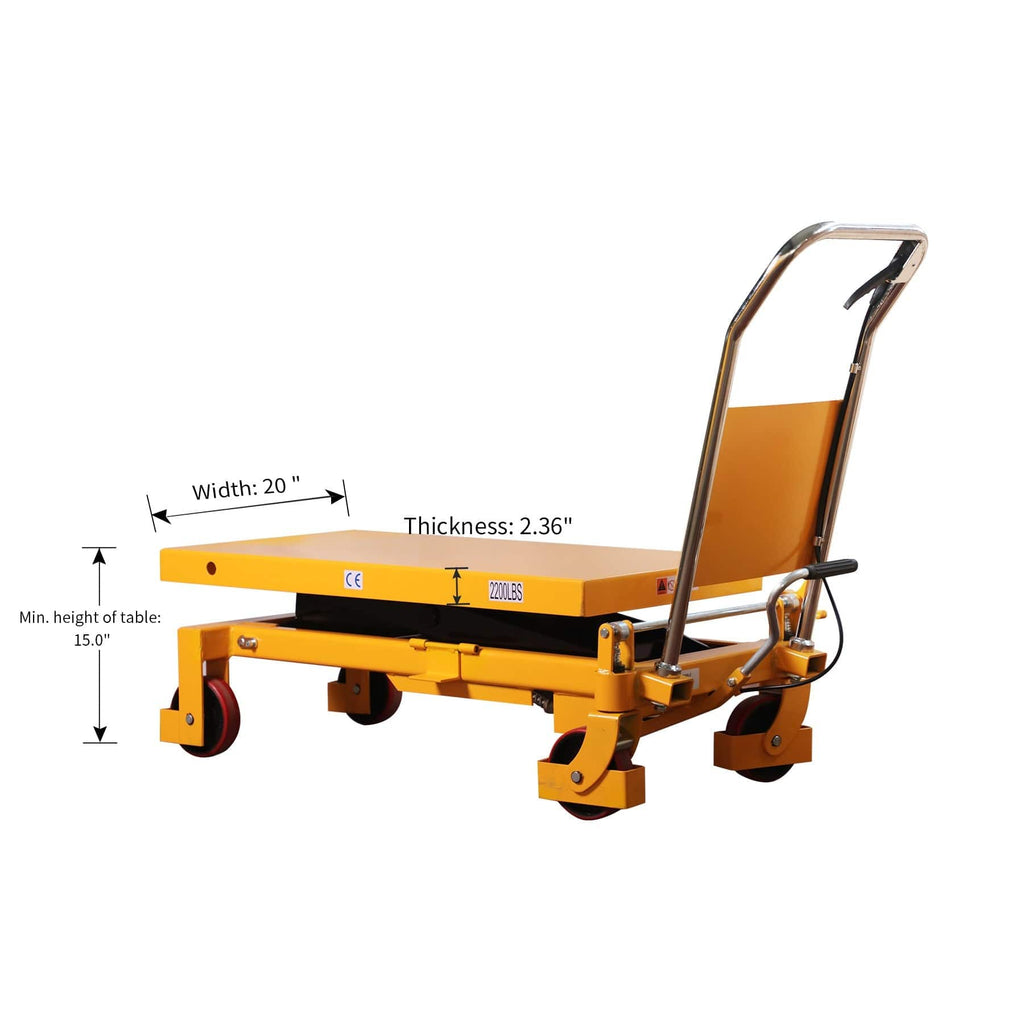 Apollolift Single Scissor Lift Table 2200lbs. 39.4" lifting height - A-2014