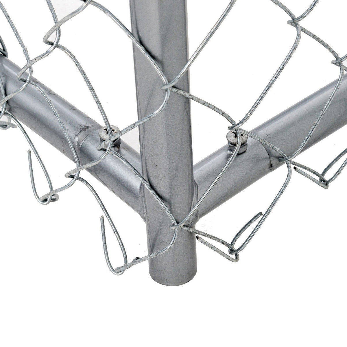 Lucky Dog 10' x 10' Chain Link Dog Kennel (2 Pack) & Waterproof Roof (2 Pack) - 174385