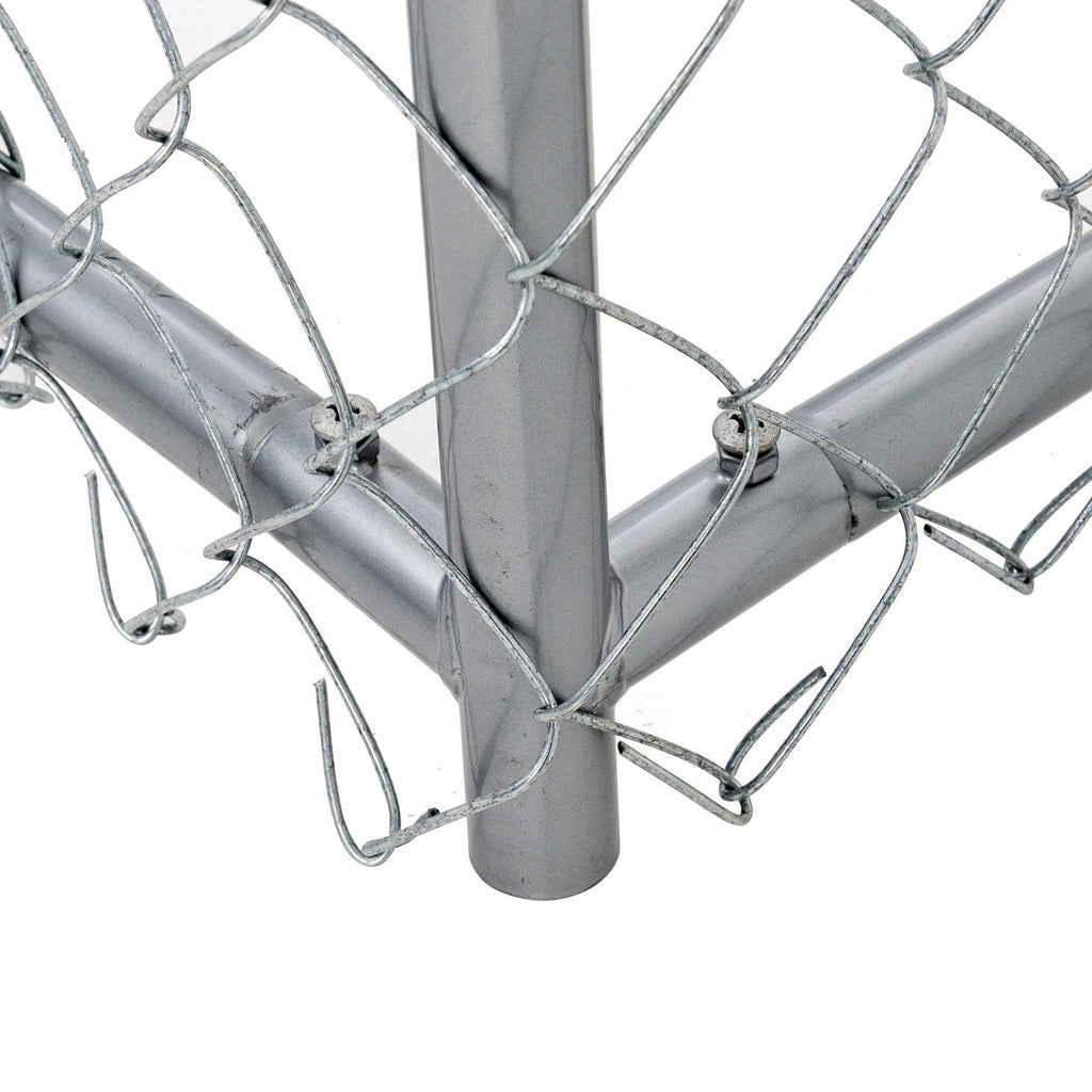 Lucky Dog 10' x 10' Chain Link Dog Kennel (2 Pack) & Waterproof Roof Cover - 174393