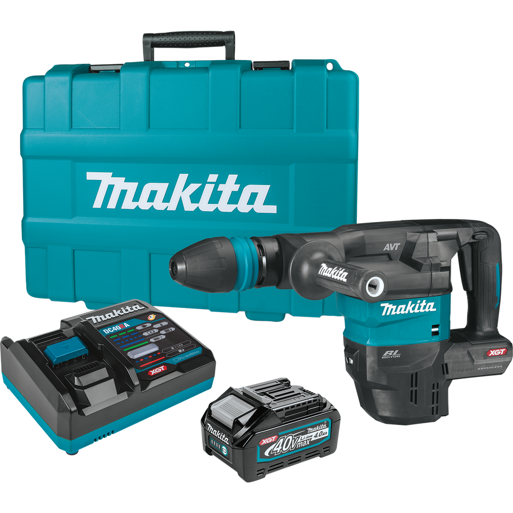 Makita  40V Max XGT Brushless Cordless 15 lb. SDS‑MAX AVT Demolition Hammer Kit, AWS Capable (4.0Ah) - GMH01M1