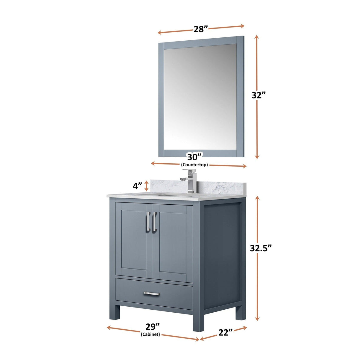 Lexora Jacques 30" x 22" Bath Vanity