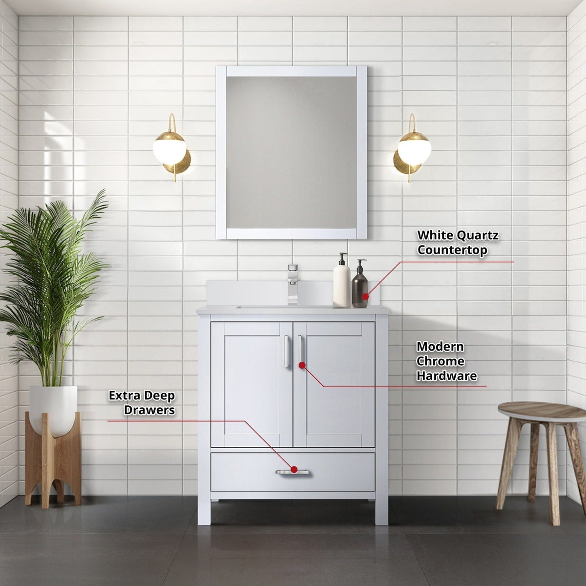 Lexora Jacques 30" x 22" Bath Vanity