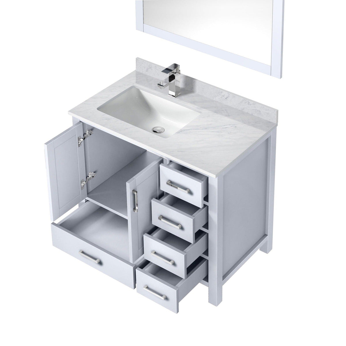 Lexora Jacques 36" x 22" Left Offset Bath Vanity