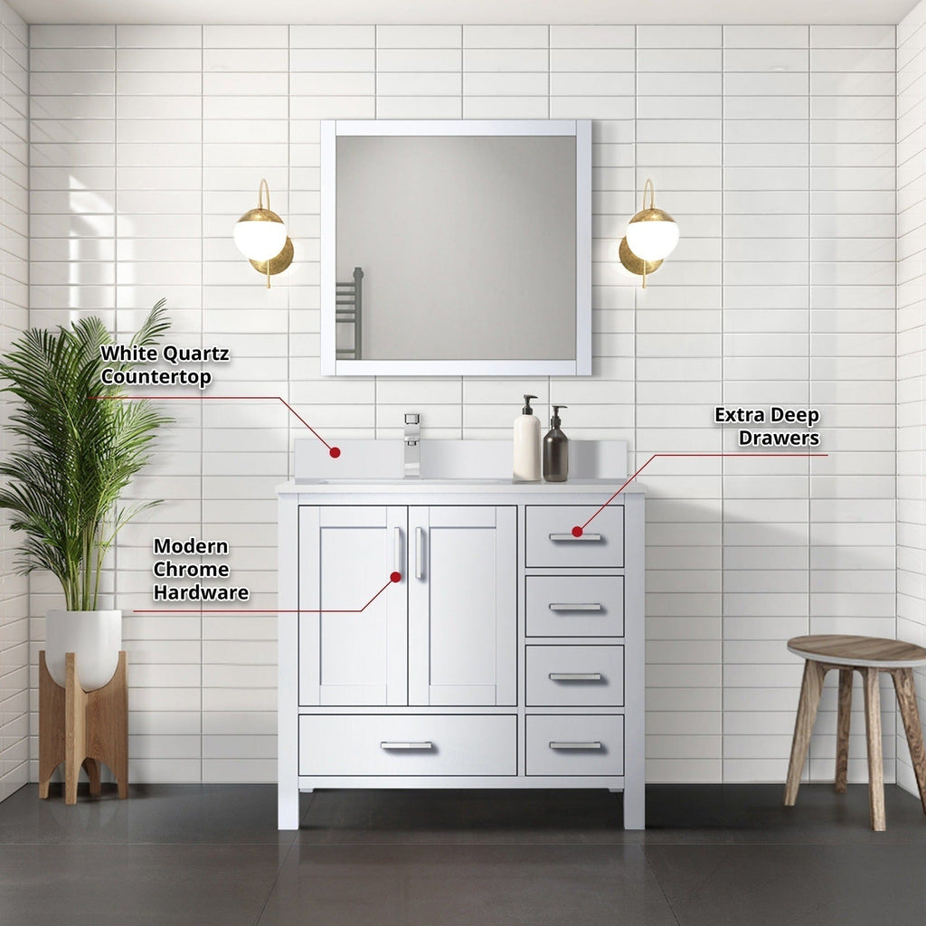 Lexora Jacques 36" x 22" Left Offset Bath Vanity