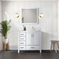 Lexora Jacques 36" x 22" Right Offset Bath Vanity