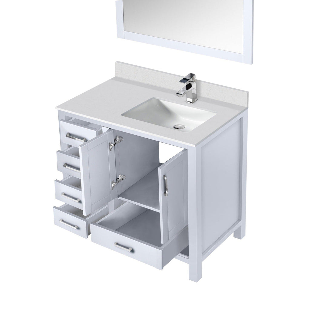 Lexora Jacques 36" x 22" Right Offset Bath Vanity