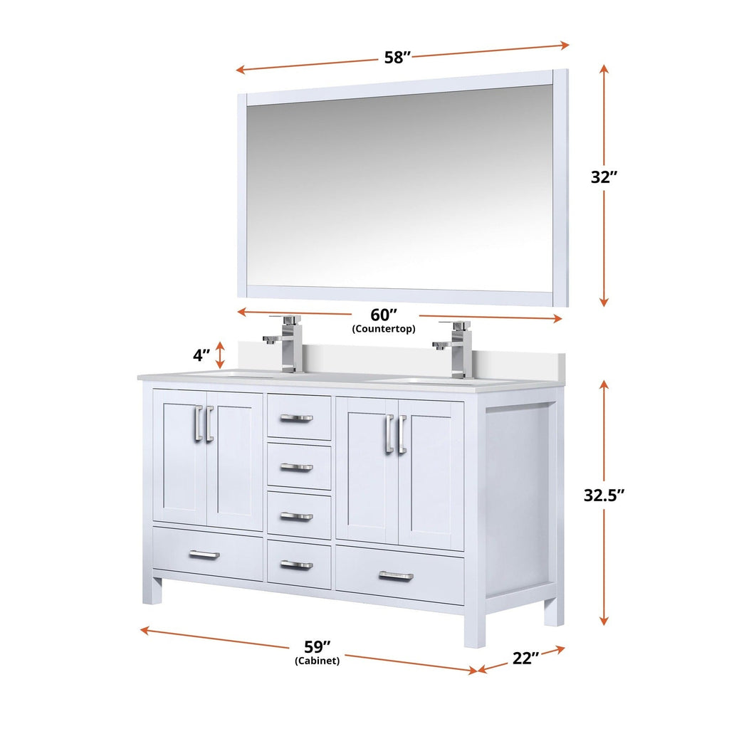 Lexora Jacques 60" x 22" Double Bath Vanity