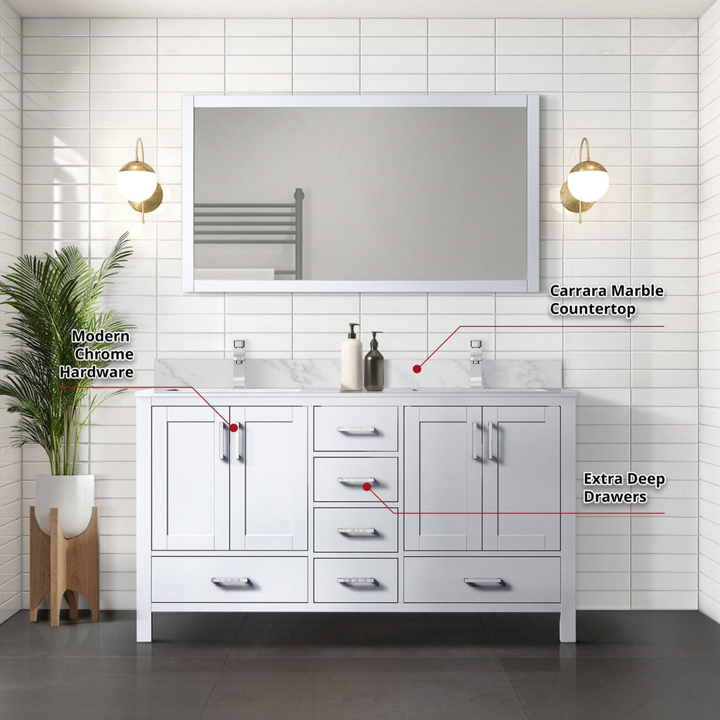 Lexora Jacques 60" x 22" Double Bath Vanity