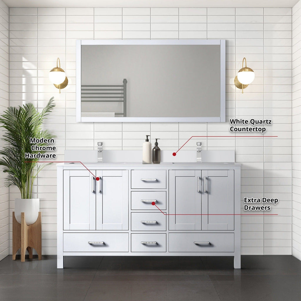 Lexora Jacques 60" x 22" Double Bath Vanity