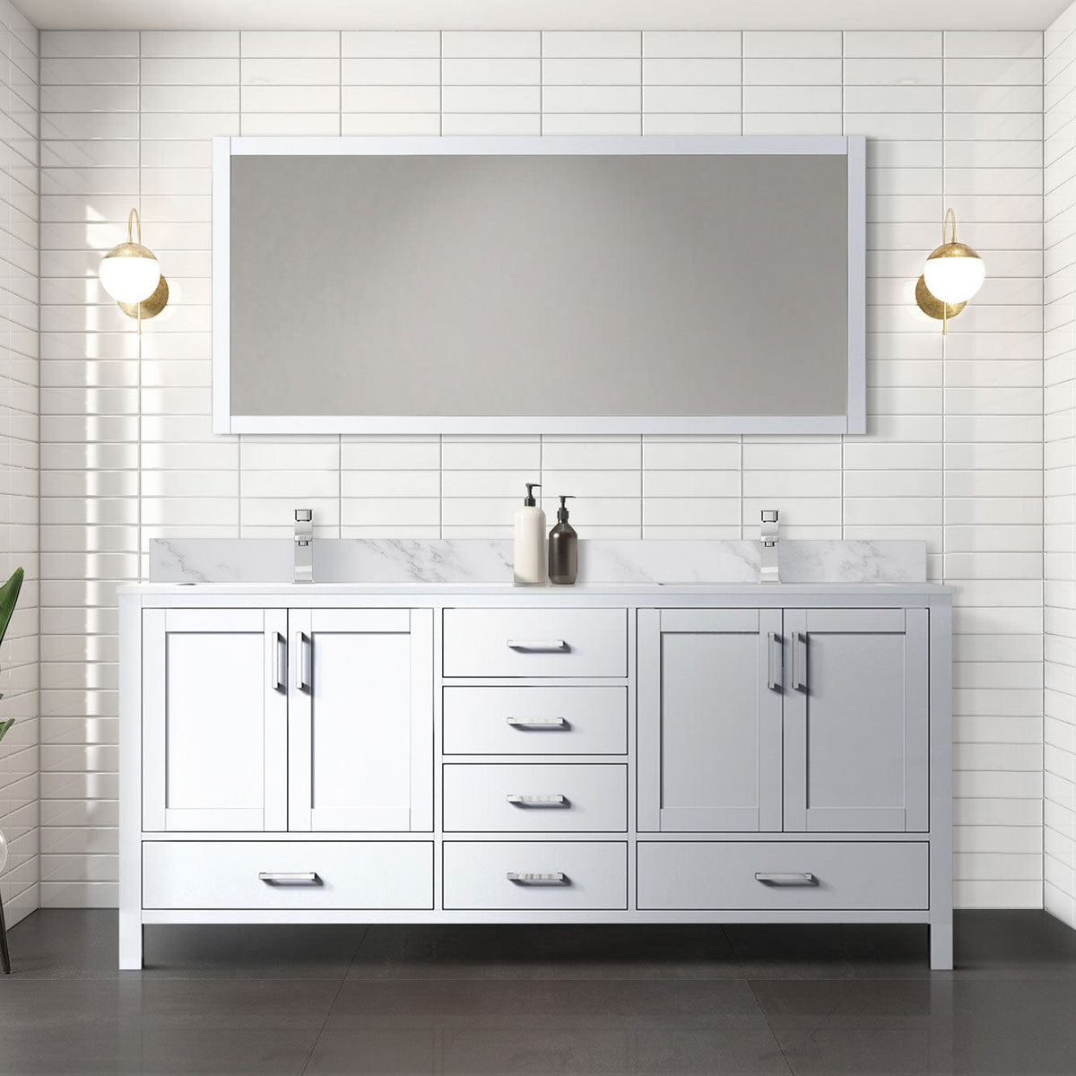Lexora Jacques 72" x 22" Double Bath Vanity