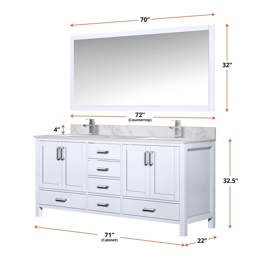 Lexora Jacques 72" x 22" Double Bath Vanity