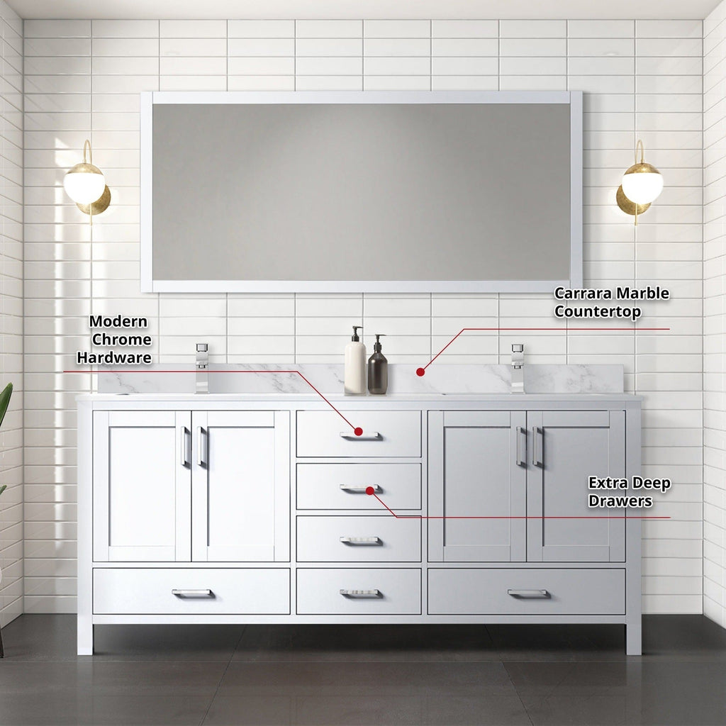 Lexora Jacques 72" x 22" Double Bath Vanity