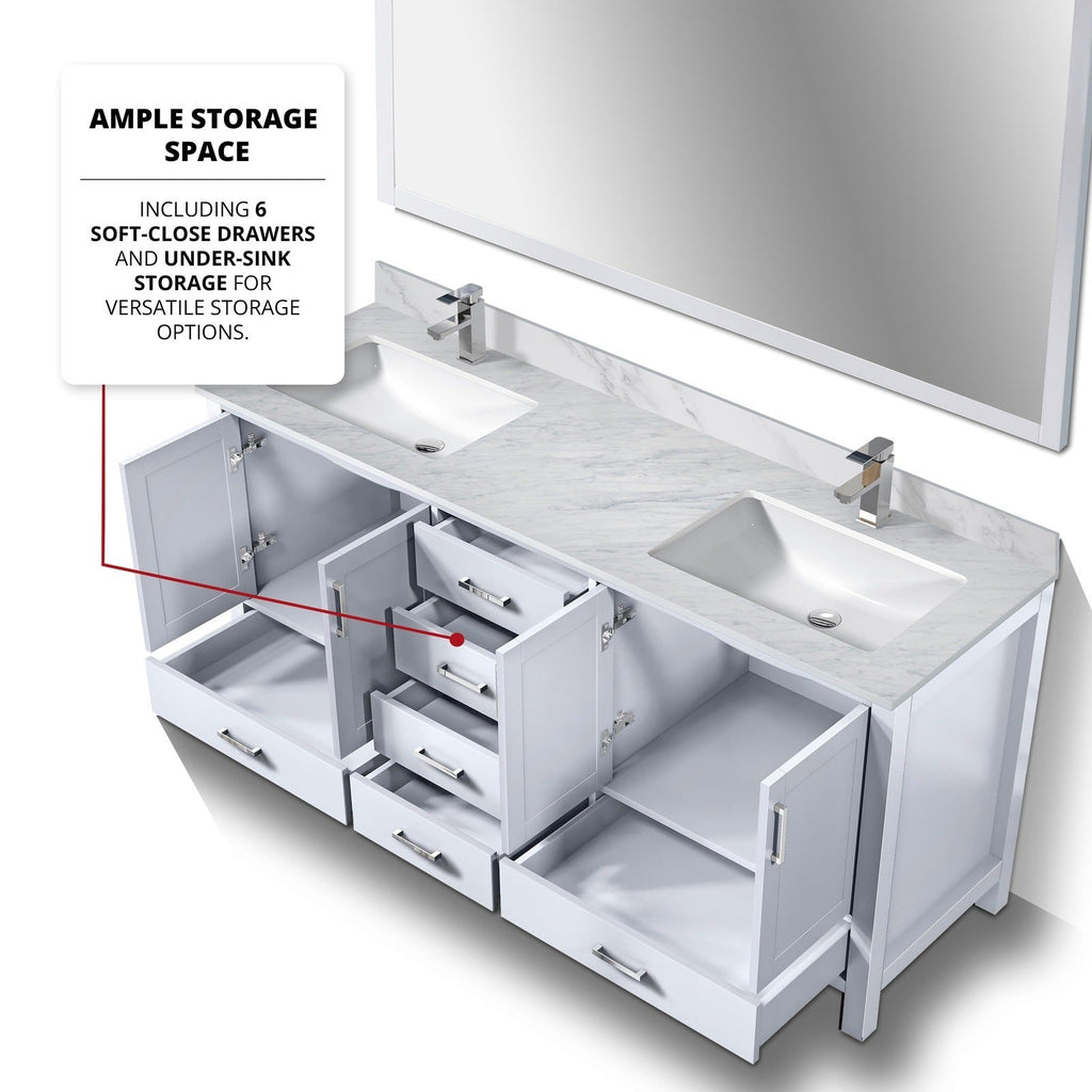 Lexora Jacques 72" x 22" Double Bath Vanity