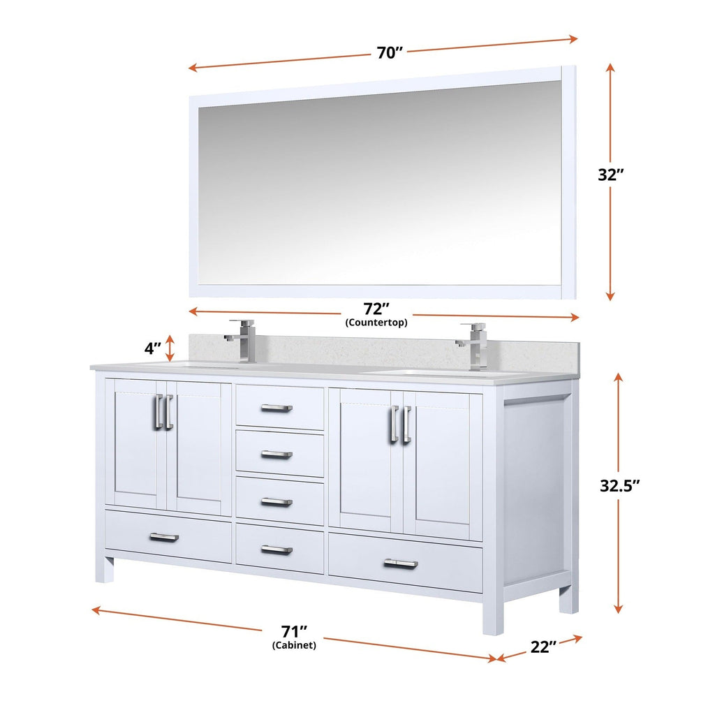 Lexora Jacques 72" x 22" Double Bath Vanity