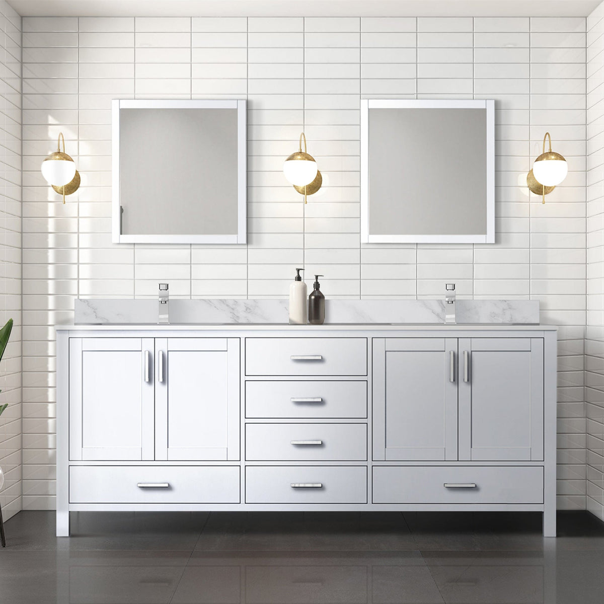 Lexora Jacques 80" x 22" Double Bath Vanity