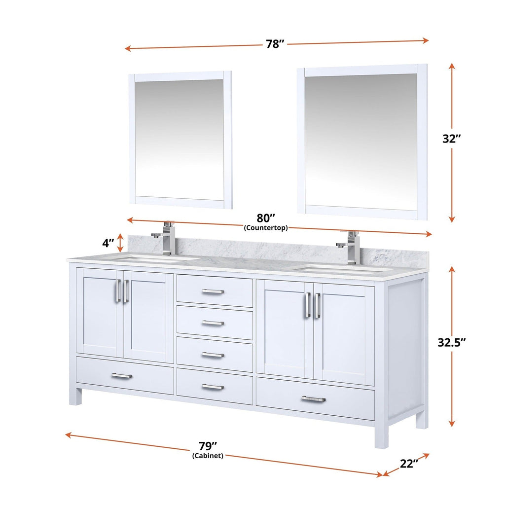 Lexora Jacques 84" x 22" Double Bath Vanity