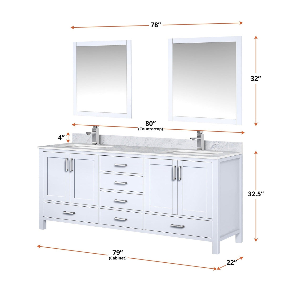 Lexora Jacques 84" x 22" Double Bath Vanity
