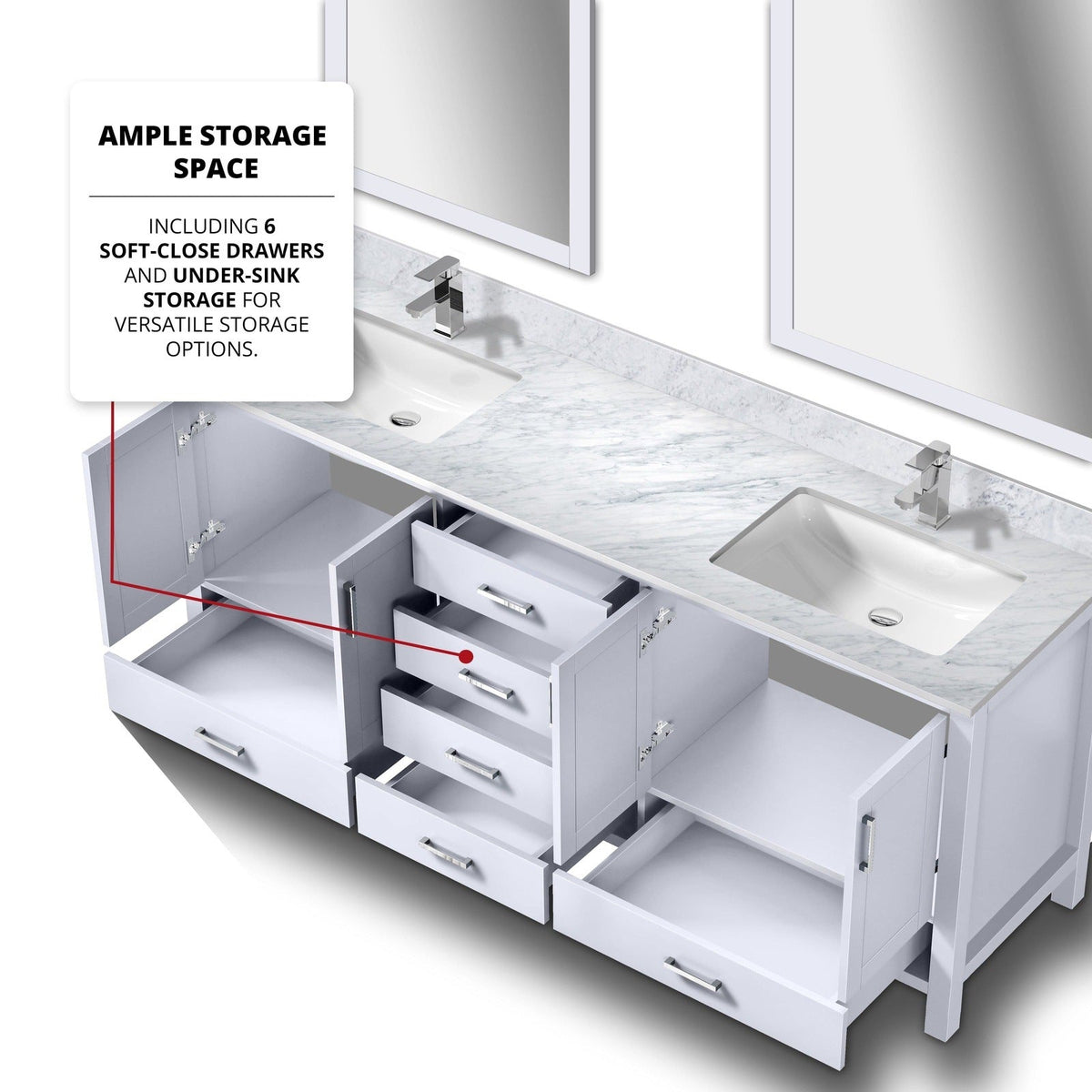 Lexora Jacques 80" x 22" Double Bath Vanity