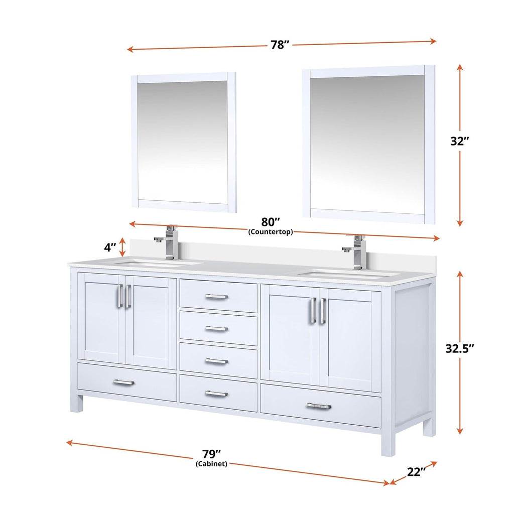 Lexora Jacques 80" x 22" Double Bath Vanity