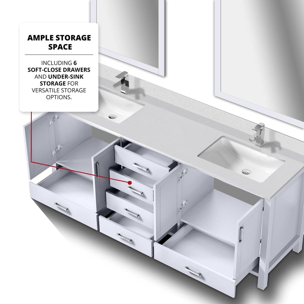 Lexora Jacques 80" x 22" Double Bath Vanity