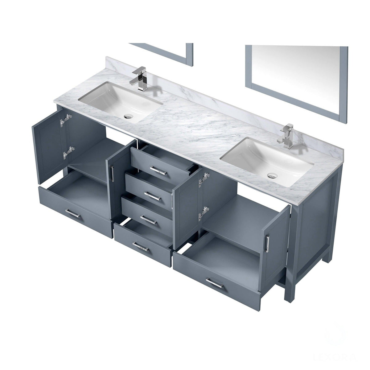 Lexora Jacques 80" x 22" Double Bath Vanity
