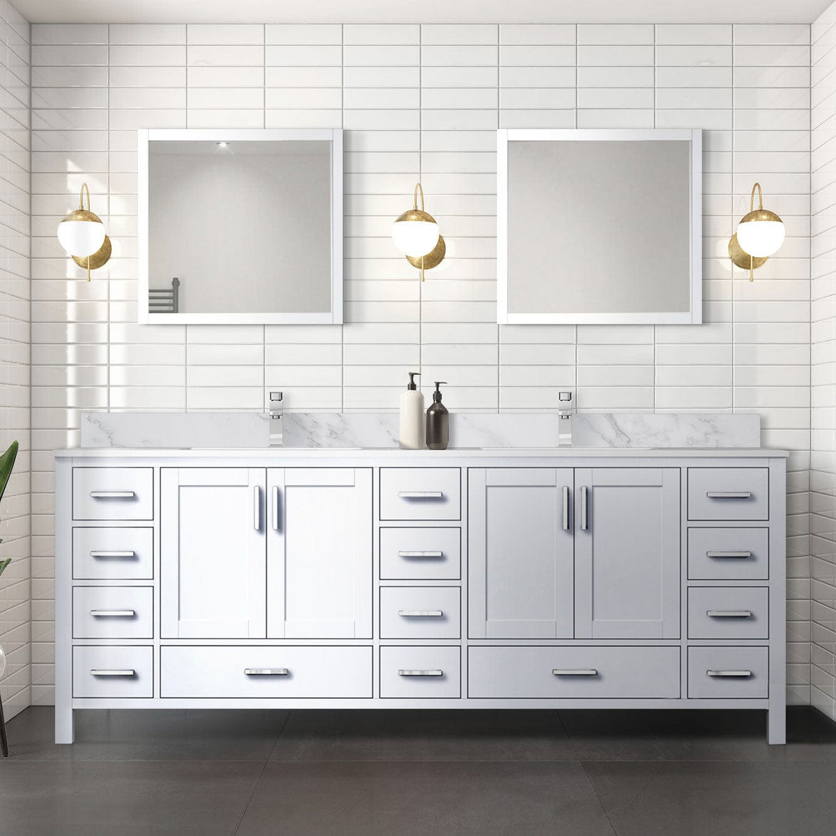 Lexora Jacques 84" x 22" Double Bath Vanity