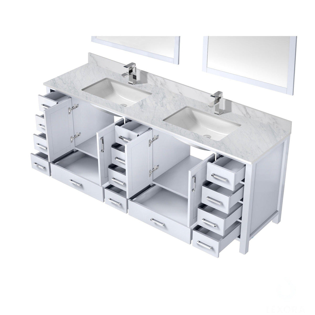 Lexora Jacques 84" x 22" Double Bath Vanity