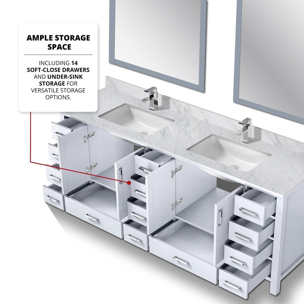 Lexora Jacques 84" x 22" Double Bath Vanity