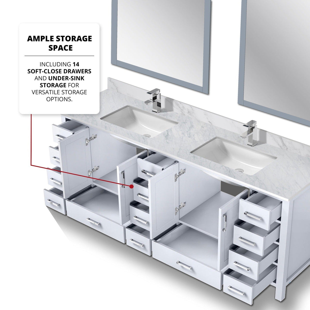 Lexora Jacques 84" x 22" Double Bath Vanity