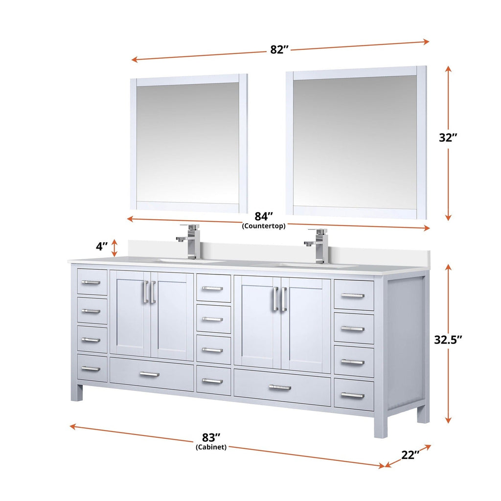 Lexora Jacques 84" x 22" Double Bath Vanity