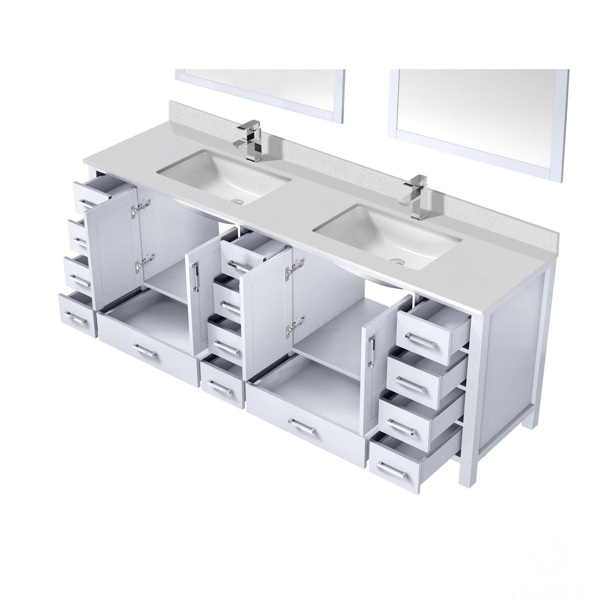 Lexora Jacques 84" x 22" Double Bath Vanity