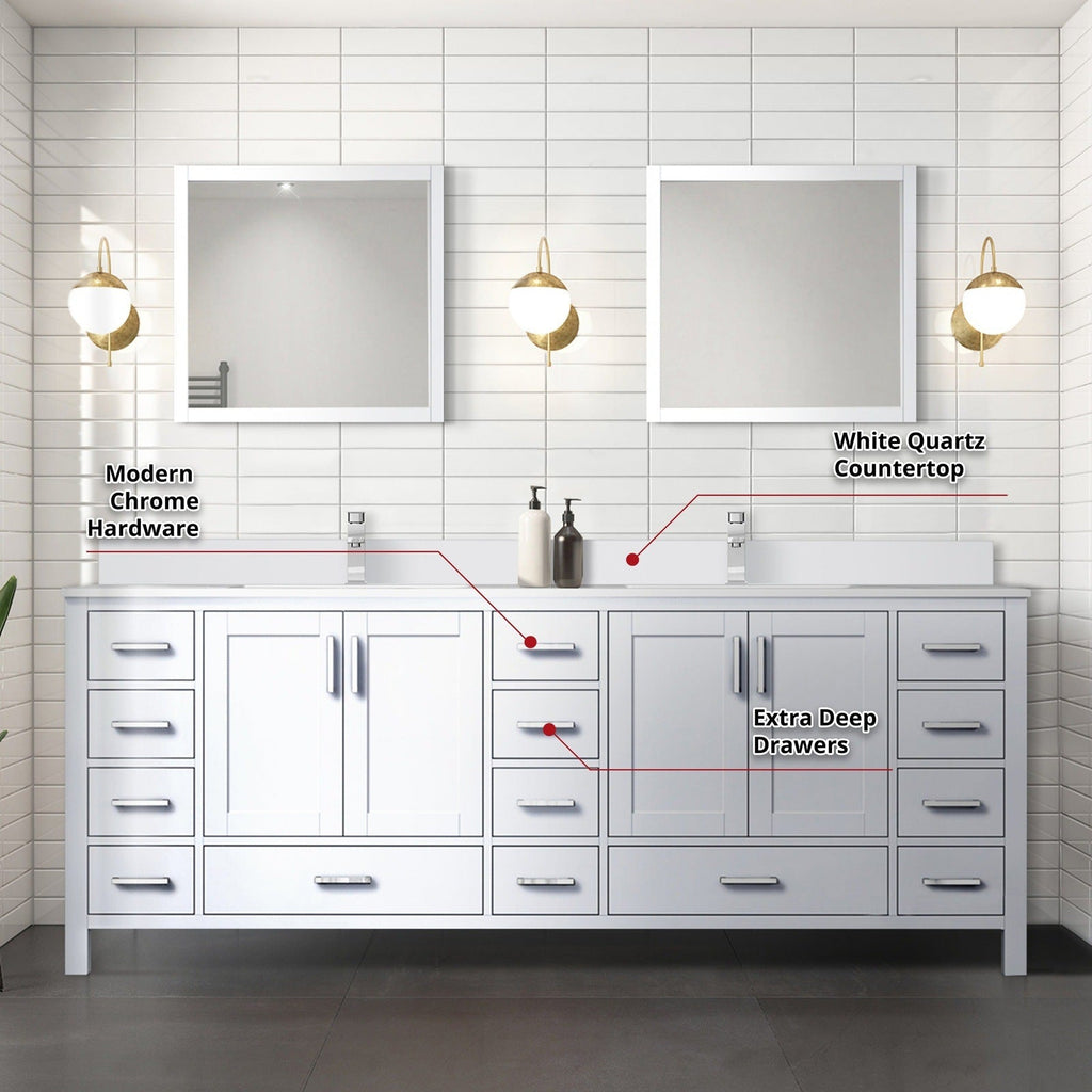 Lexora Jacques 84" x 22" Double Bath Vanity