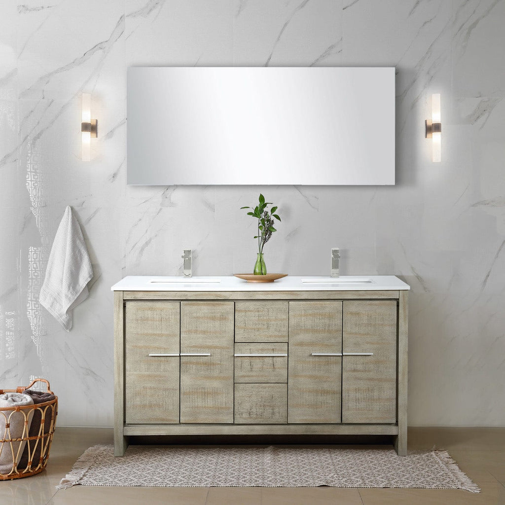Lexora Lafarre 60" Rustic Acacia Double Bathroom Vanity
