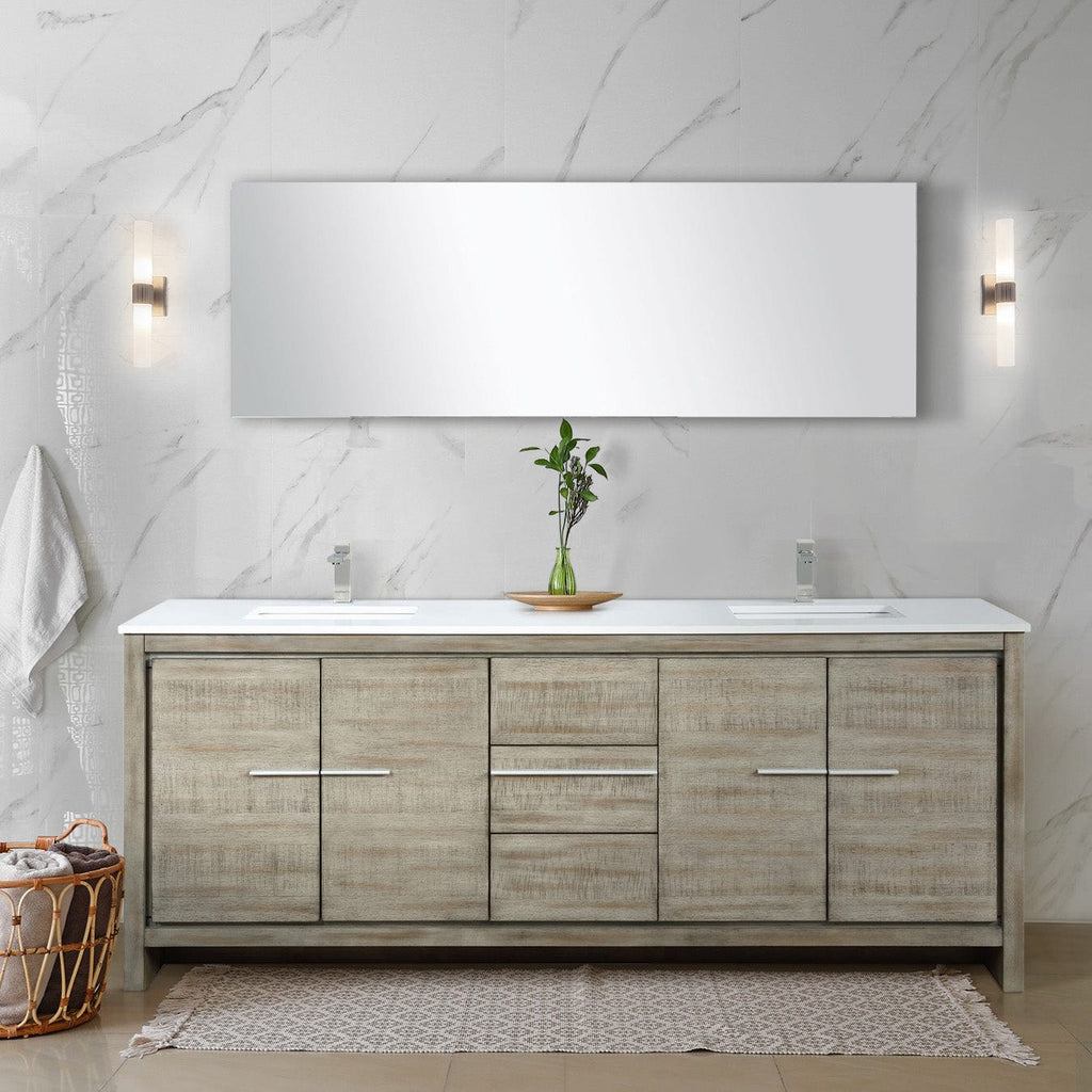 Lexora Lafarre 80" Rustic Acacia Double Bathroom Vanity