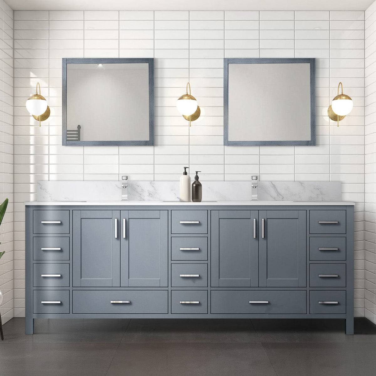 Lexora Jacques 84" x 22" Double Bath Vanity